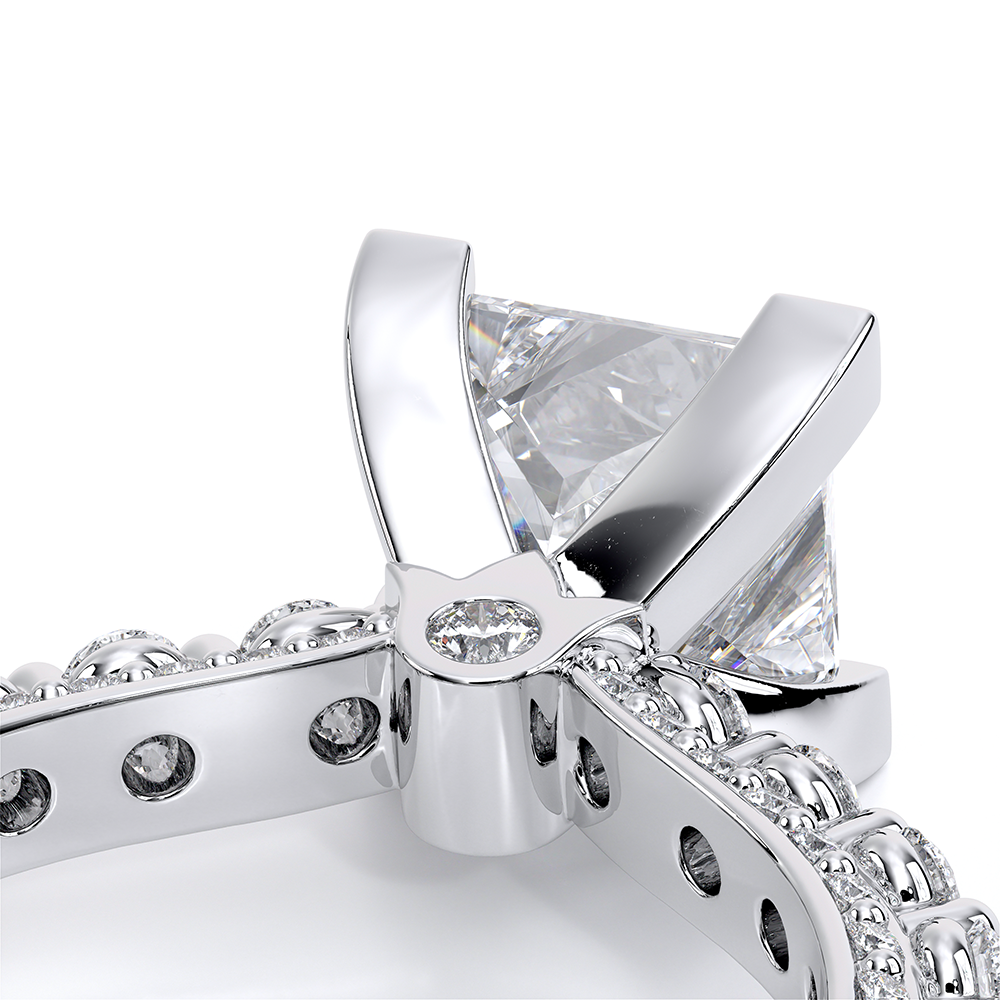 Princess Pavé Platinum Engagement Ring - CTR-0488