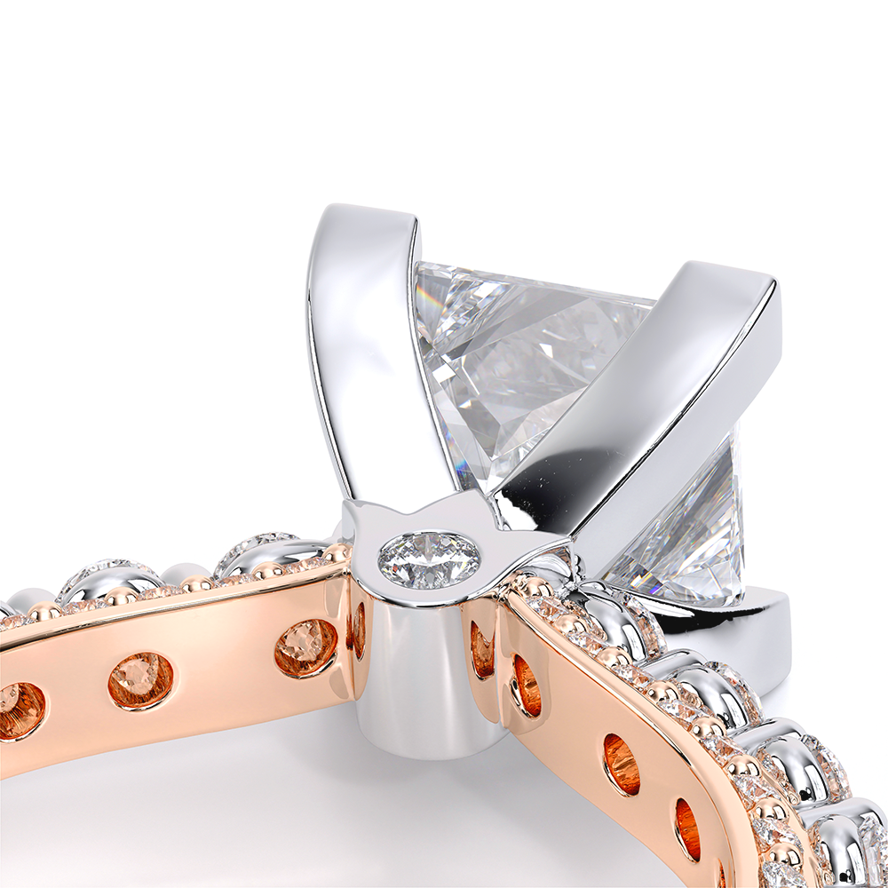 Princess Pavé 14k Rose and White Gold Engagement Ring - CTR-0488