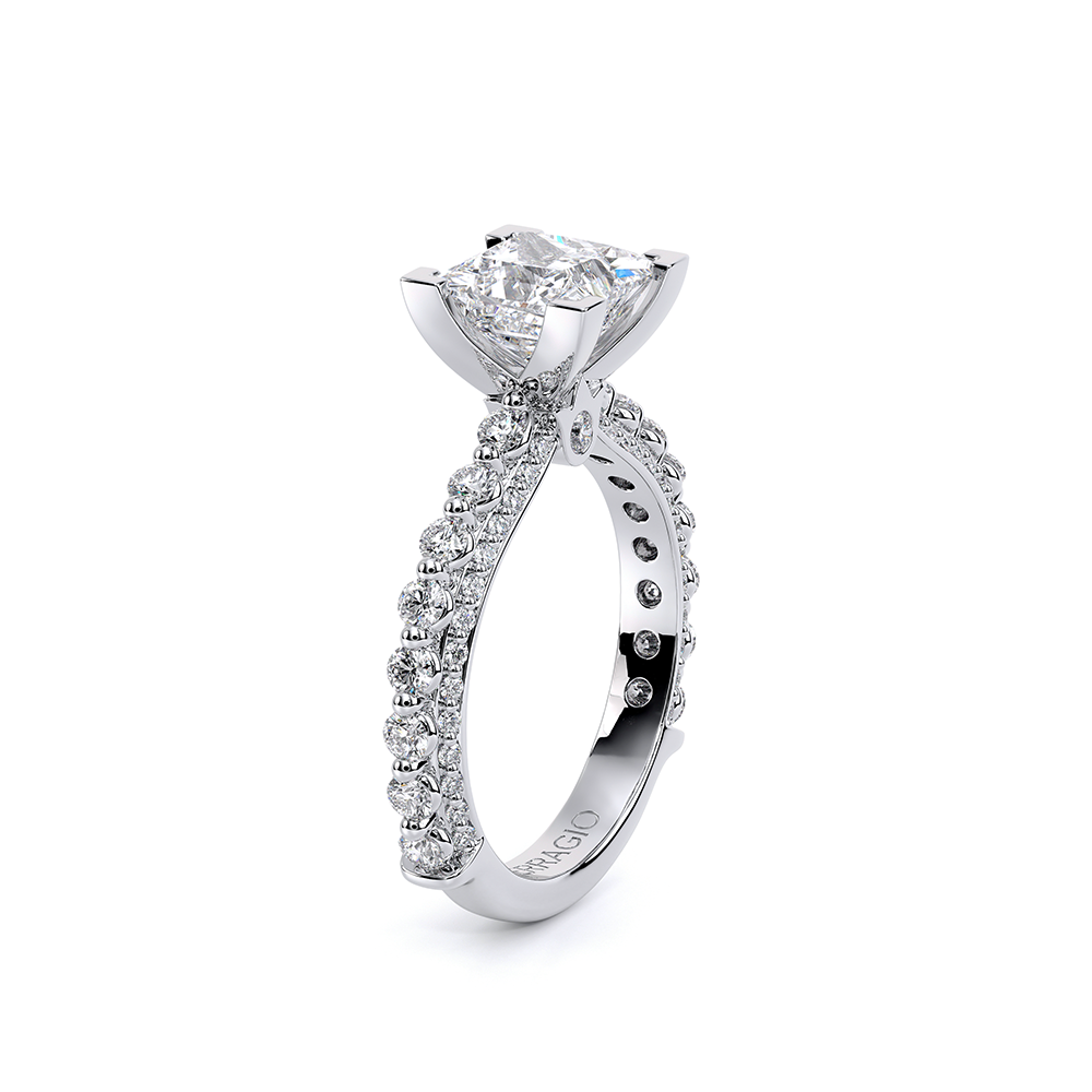 Princess Pavé 18k White Gold Engagement Ring - CTR-0488