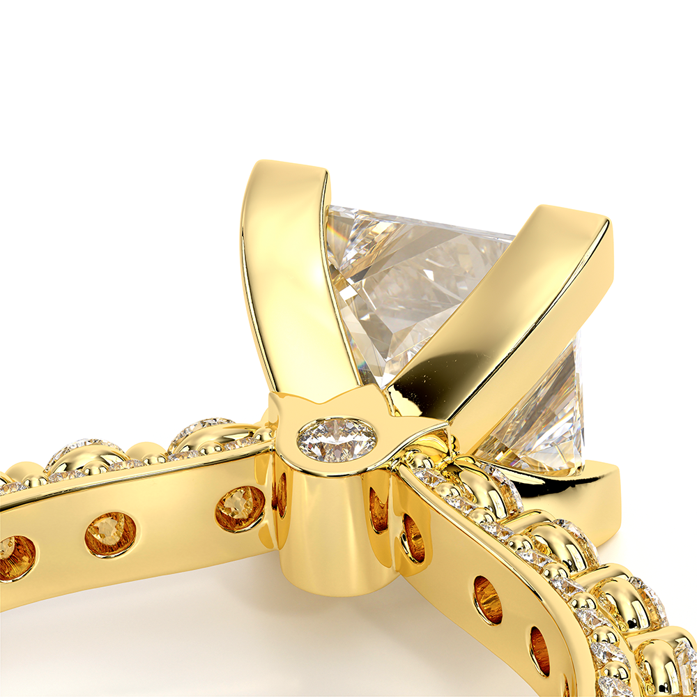 Princess Pavé 18k Yellow Gold Engagement Ring - CTR-0488