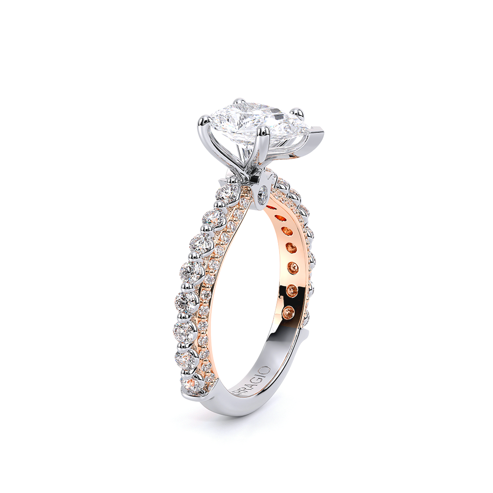 Pear Pavé 14k Rose and White Gold Engagement Ring - CTR-0488