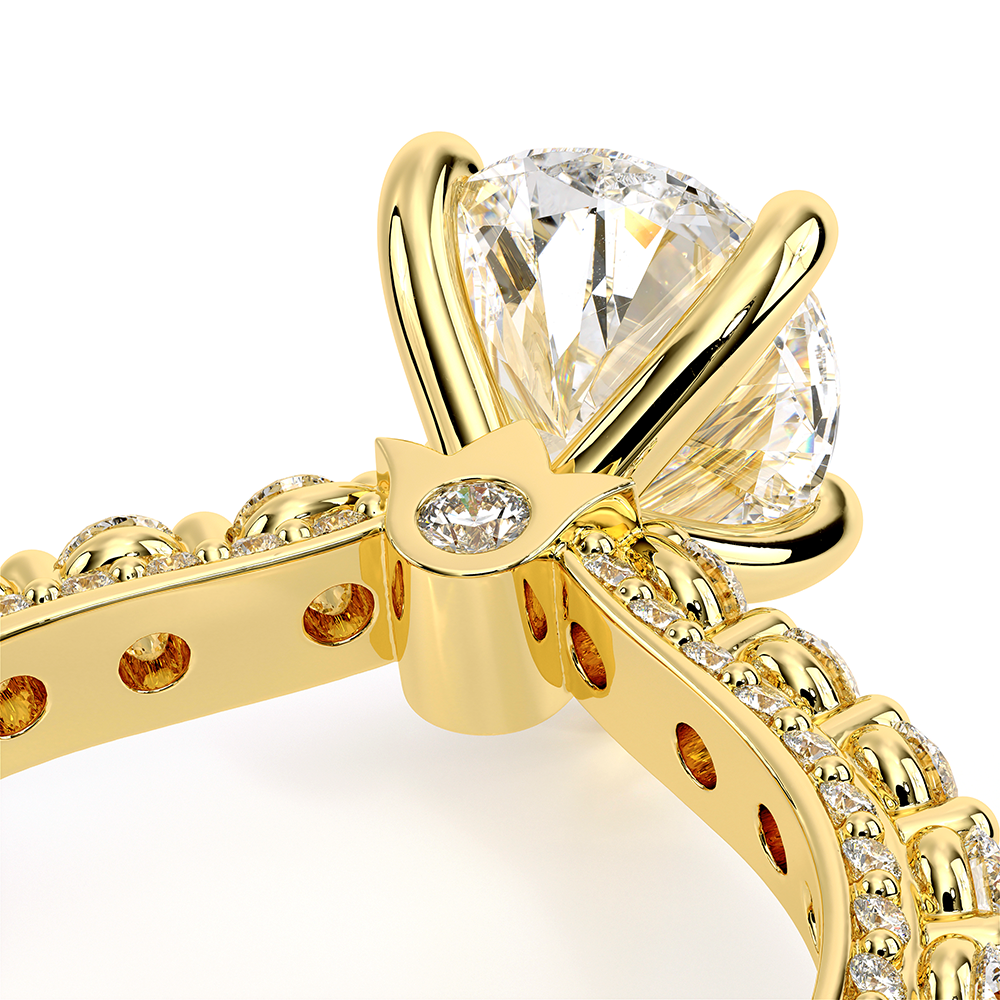 Pear Pavé 18k Yellow Gold Engagement Ring - CTR-0488