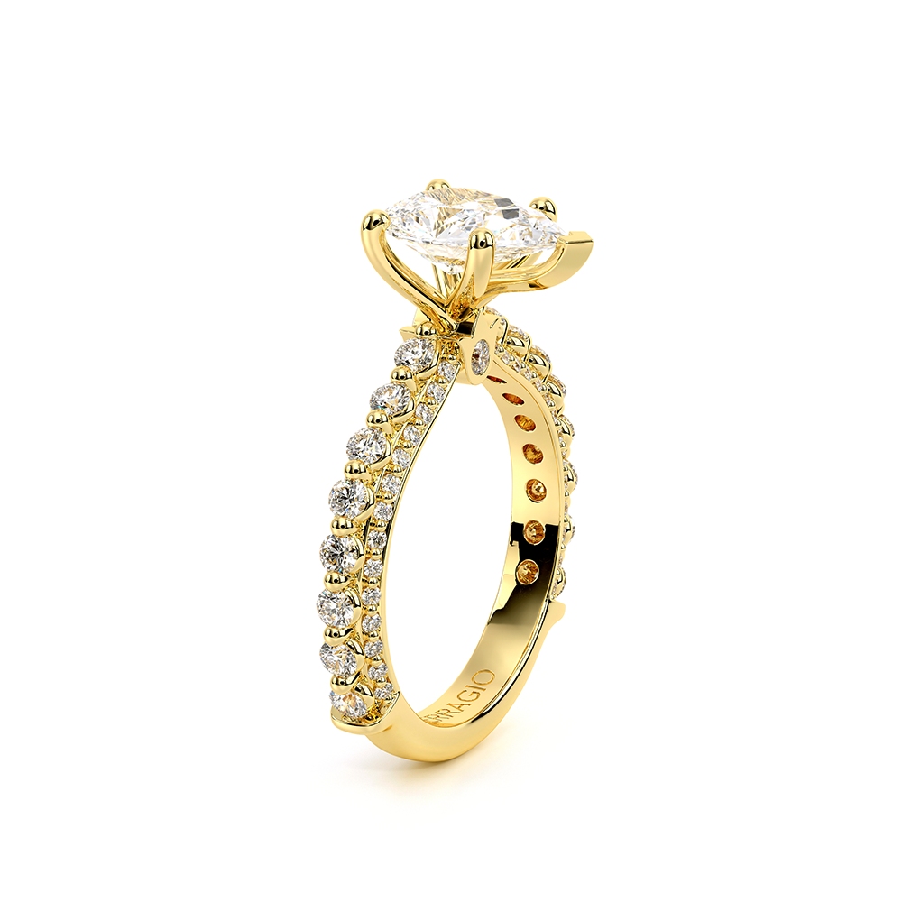 Pear Pavé 18k Yellow Gold Engagement Ring - CTR-0488