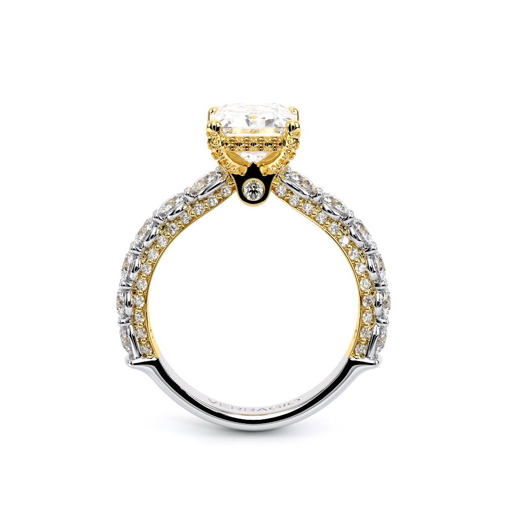 Emerald Pavé 18K Yellow and White Gold Engagement Ring - CTR-0489