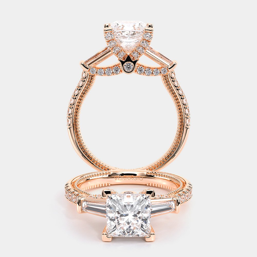 Verragio | Princess Three-Stone Engagement Ring 18k Rose Gold
