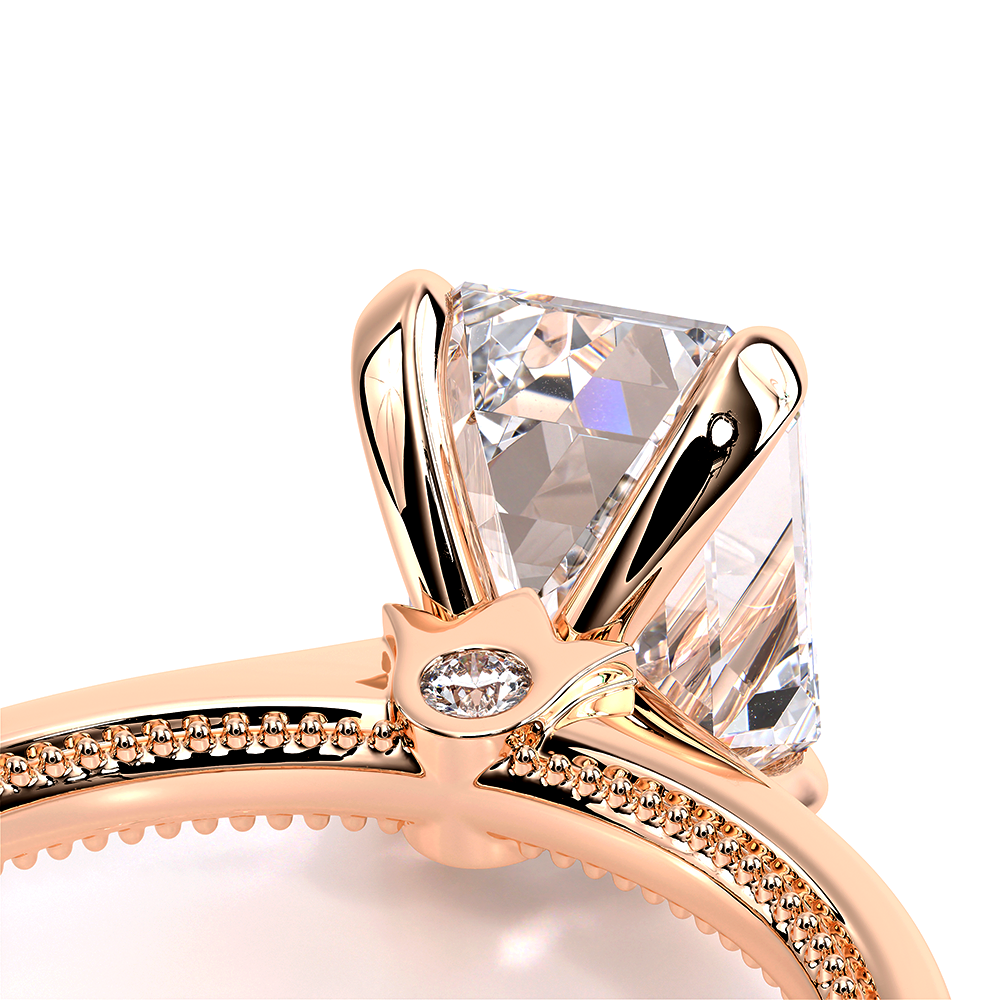 Emerald Solitaire 18k Rose Gold Engagement Ring - REN-SOL301