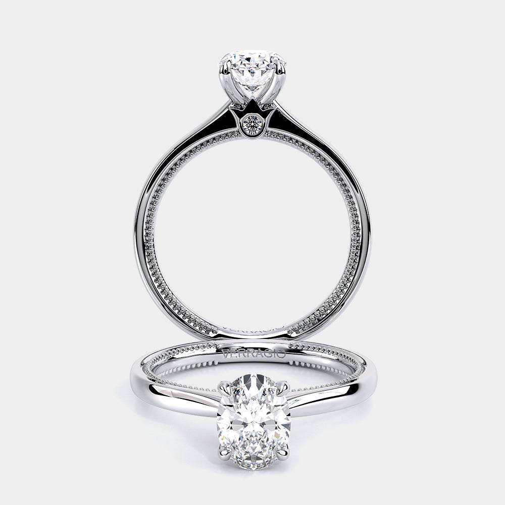 Oval Solitaire Platinum Engagement Ring - REN-SOL301