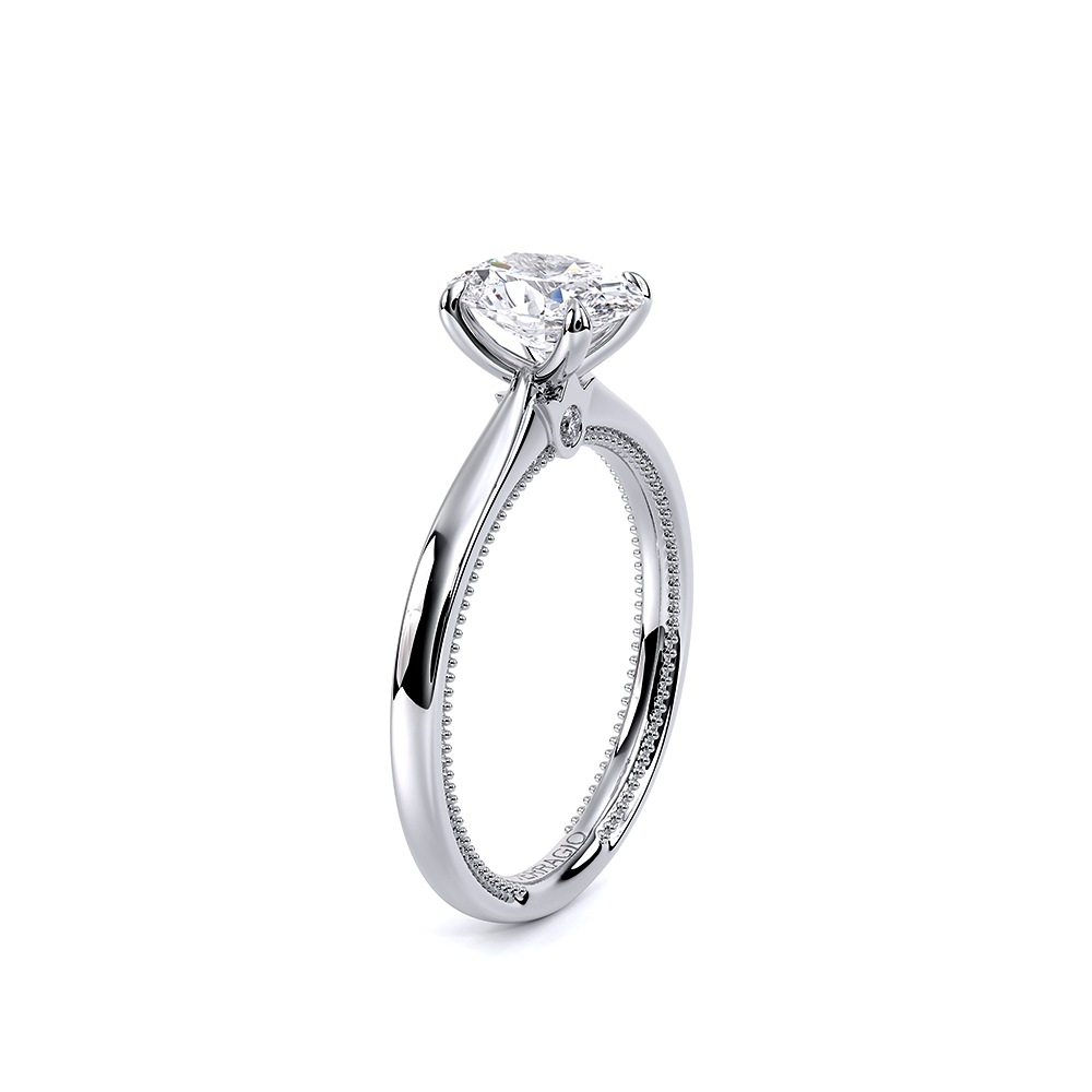 Oval Solitaire 14k White Gold Engagement Ring - REN-SOL301
