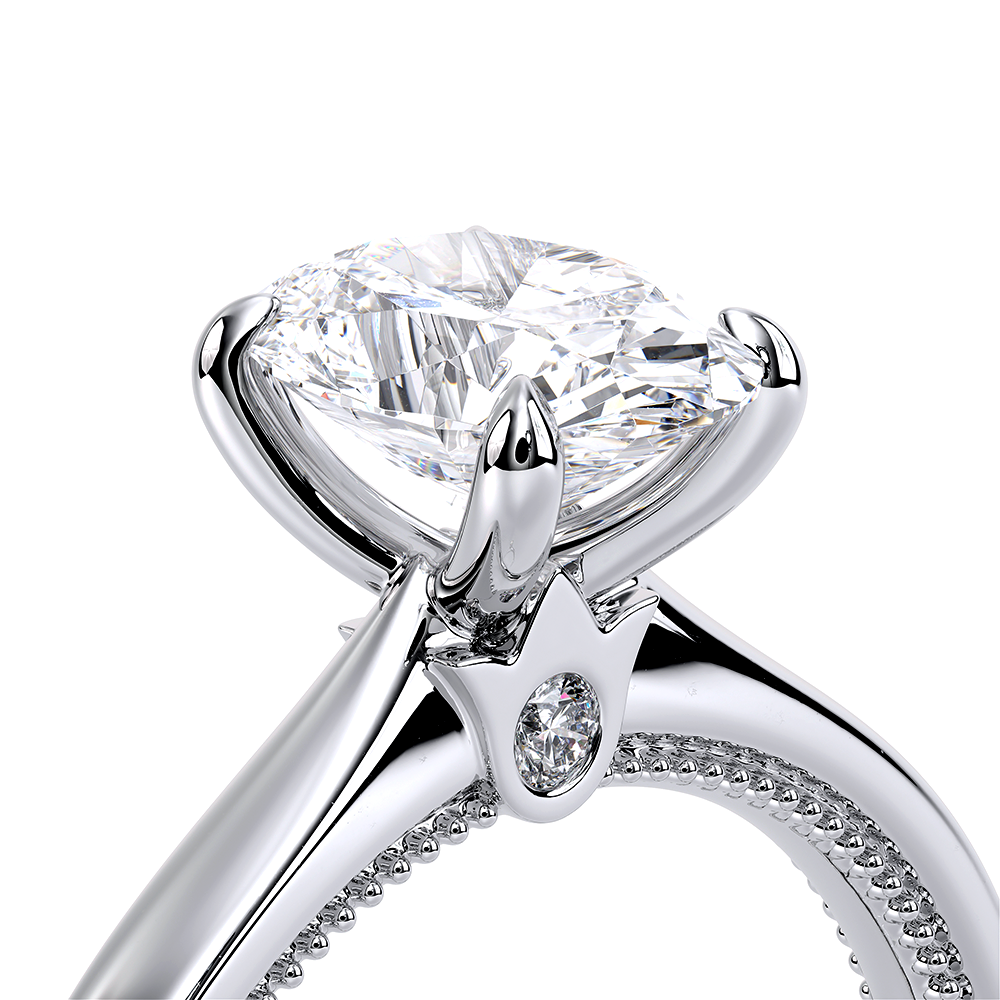 Oval Solitaire 18k White Gold Engagement Ring - REN-SOL301