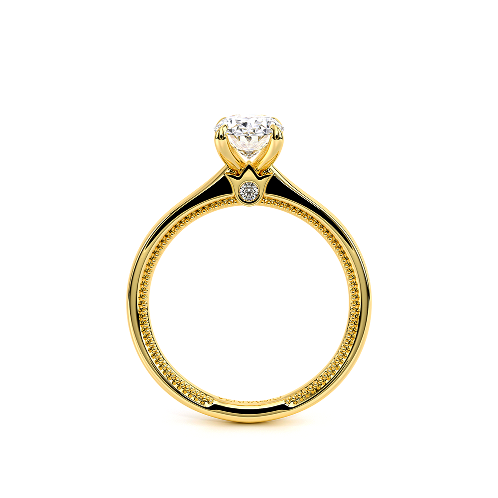Oval Solitaire 14k Yellow Gold Engagement Ring - REN-SOL301