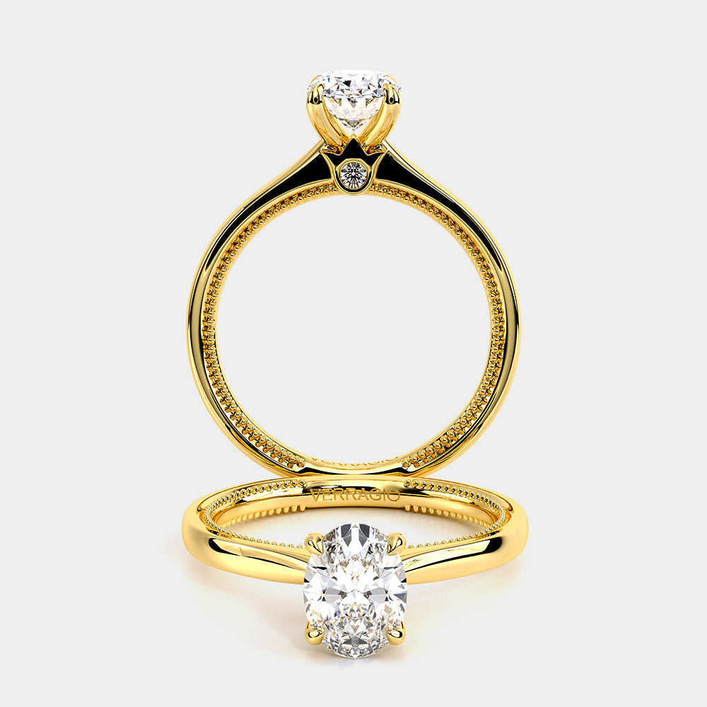 Oval Solitaire 14k Yellow Gold Engagement Ring - REN-SOL301