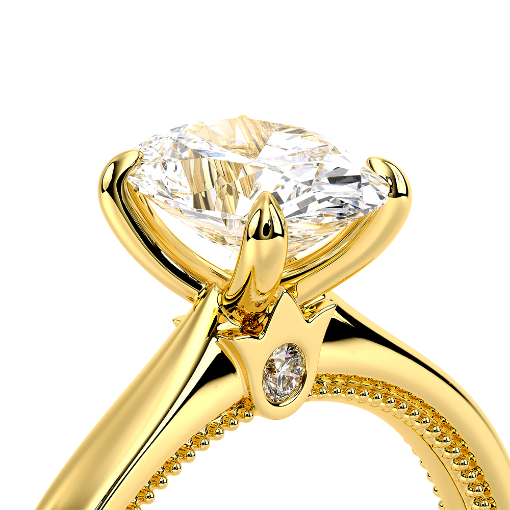 Oval Solitaire 18k Yellow Gold Engagement Ring - REN-SOL301