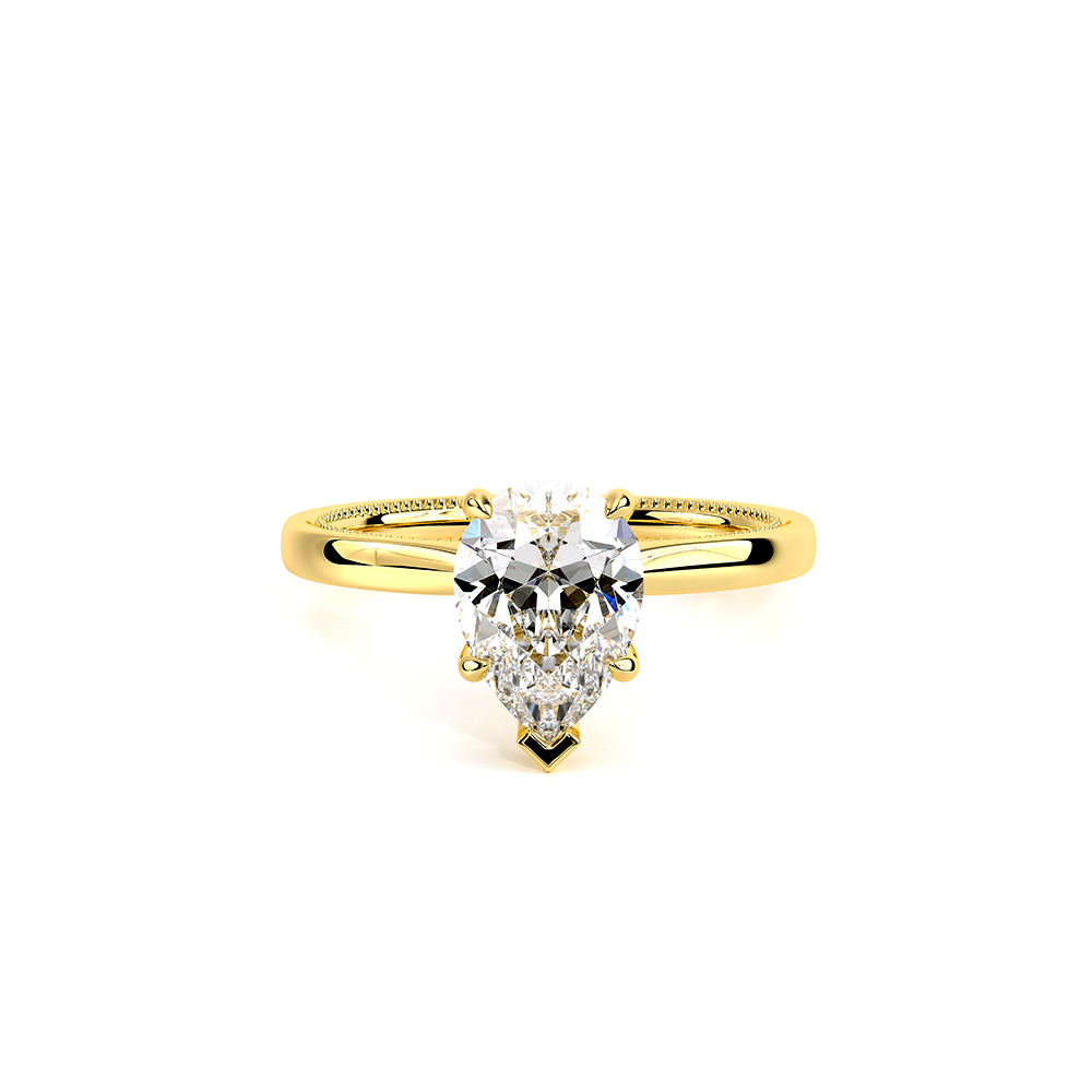 Pear Solitaire 18k Yellow Gold Engagement Ring - REN-SOL301