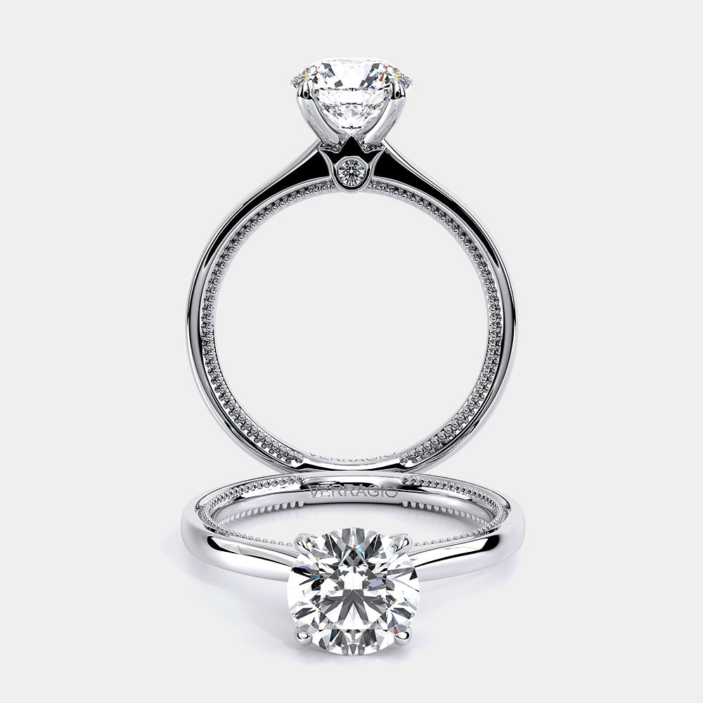 Round Solitaire Platinum Engagement Ring - REN-SOL301