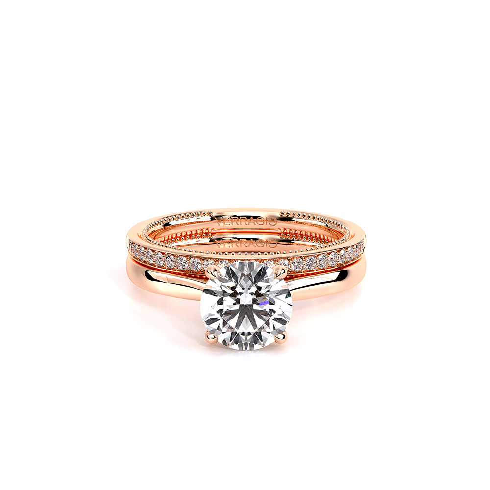 Round Solitaire 14k Rose Gold Engagement Ring - REN-SOL301