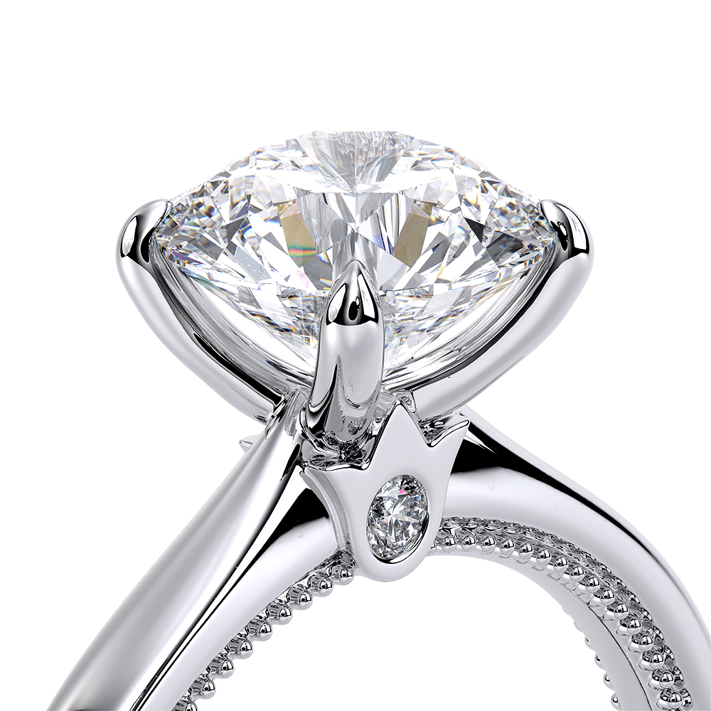 Round Solitaire 14k White Gold Engagement Ring - REN-SOL301