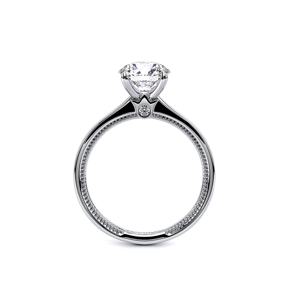 Round Solitaire 14k White Gold Engagement Ring - REN-SOL301