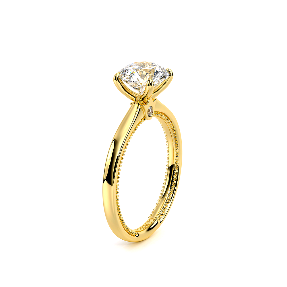 Round Solitaire 18k Yellow Gold Engagement Ring - REN-SOL301