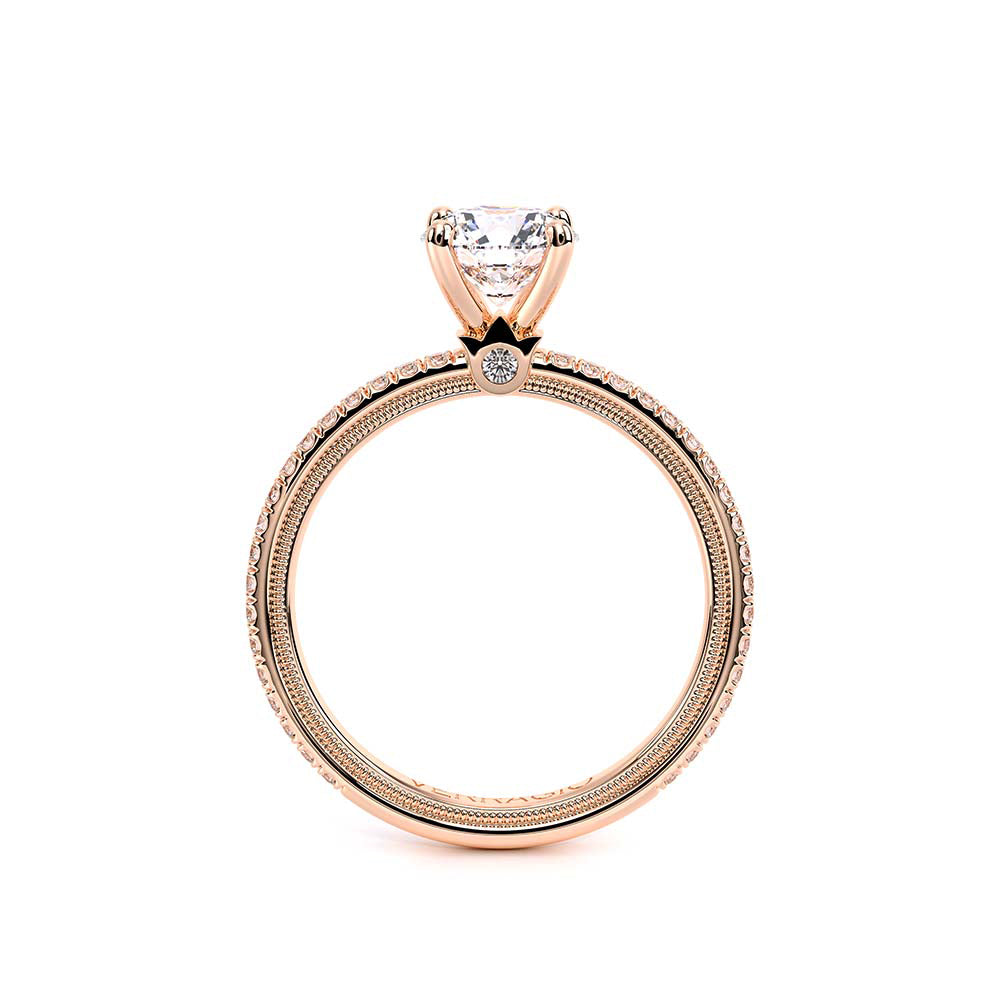 Round Solitaire 14k Rose Gold Engagement Ring - TR-120R4