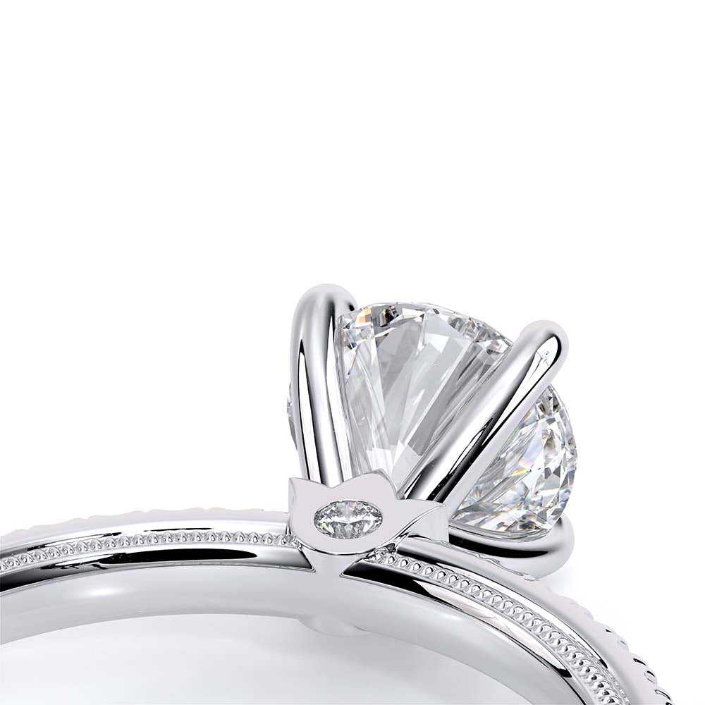Round Solitaire 14k White Gold Engagement Ring - TR-120R4