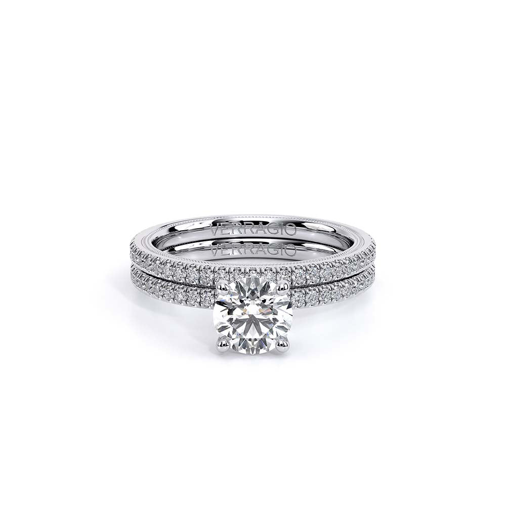 Round Solitaire 14k White Gold Engagement Ring - TR-120R4