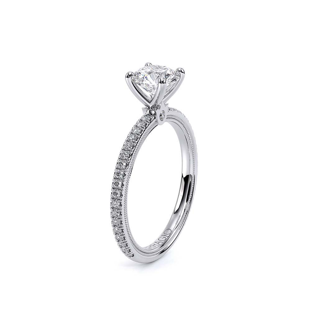 Round Solitaire 18k White Gold Engagement Ring - TR-120R4
