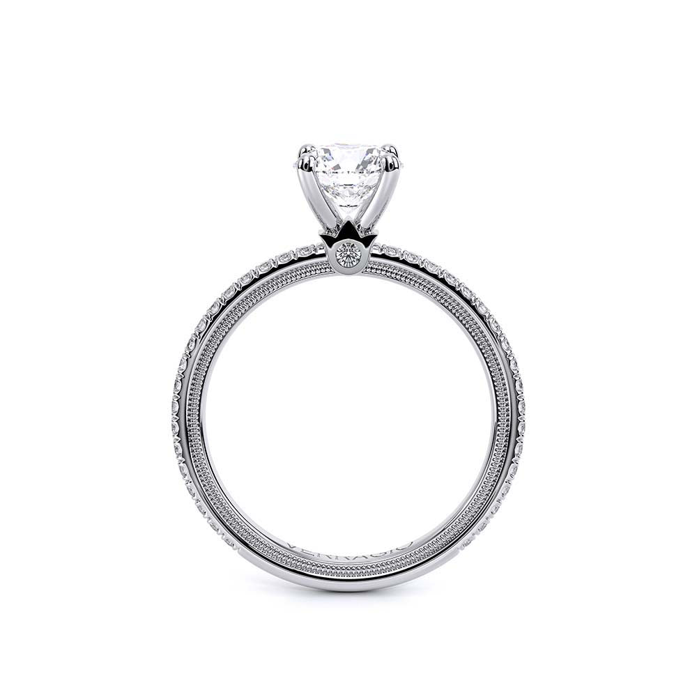 Round Solitaire 18k White Gold Engagement Ring - TR-120R4