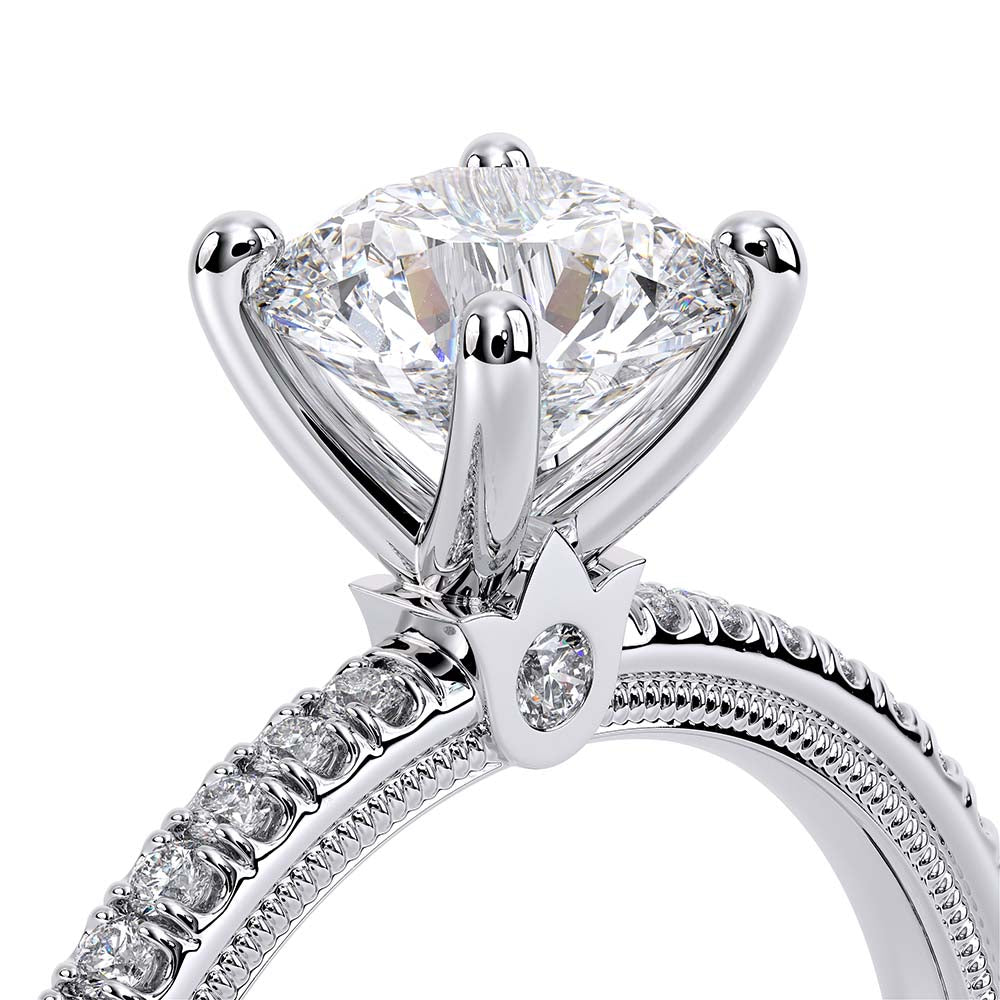 Round Solitaire 18k White Gold Engagement Ring - TR-120R4
