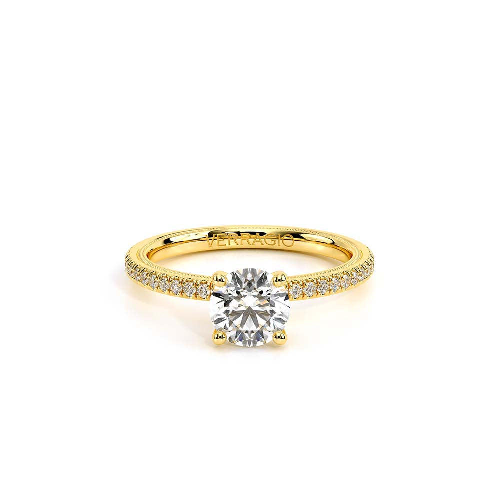 Round Solitaire 18k Yellow Gold Engagement Ring - TR-120R4