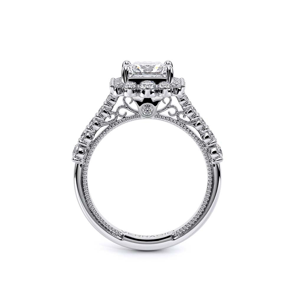 Princess Halo 18k White Gold Engagement Ring - VEN-5084
