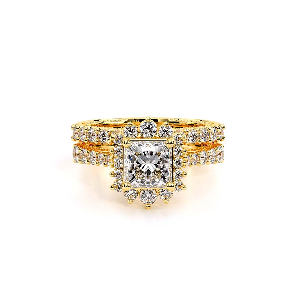 Princess Halo 14k Yellow Gold Engagement Ring - VEN-5084