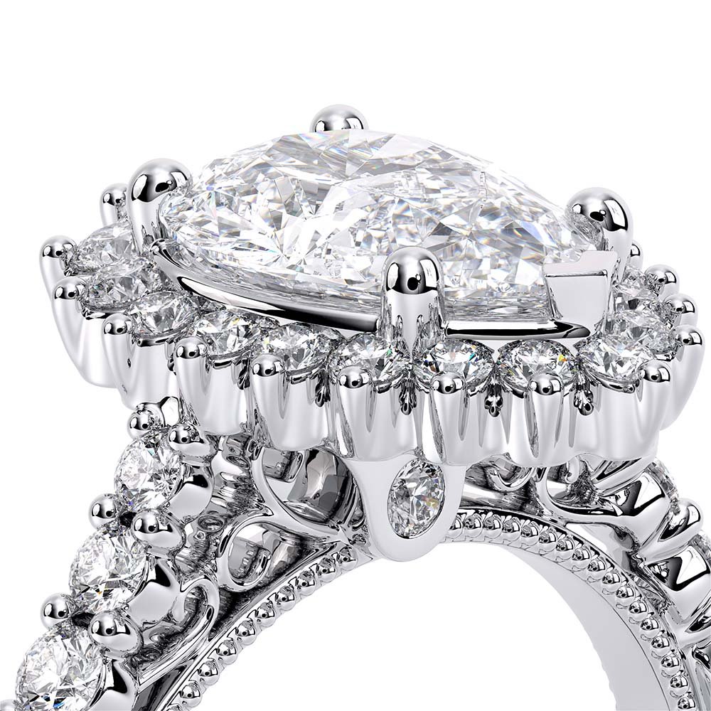 Pear Halo Platinum Engagement Ring - VEN-5084