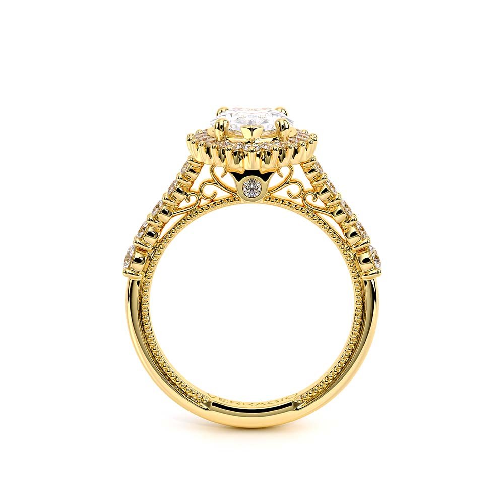 Pear Halo 18k Yellow Gold Engagement Ring - VEN-5084