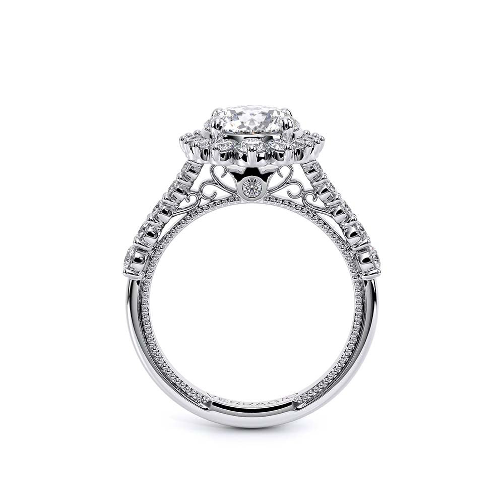 Round Halo Platinum Engagement Ring - VEN-5084