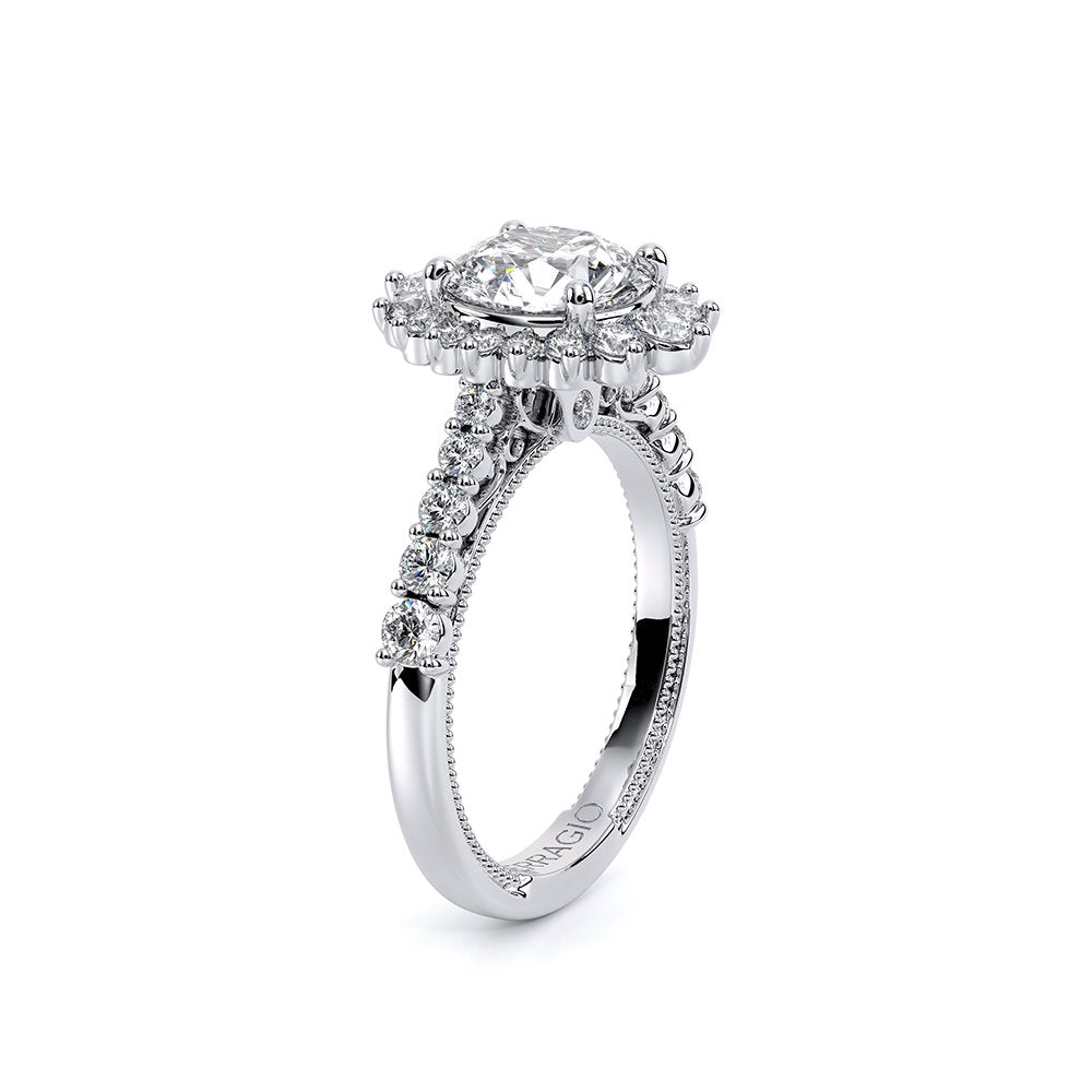 Round Halo 14k White Gold Engagement Ring - VEN-5084