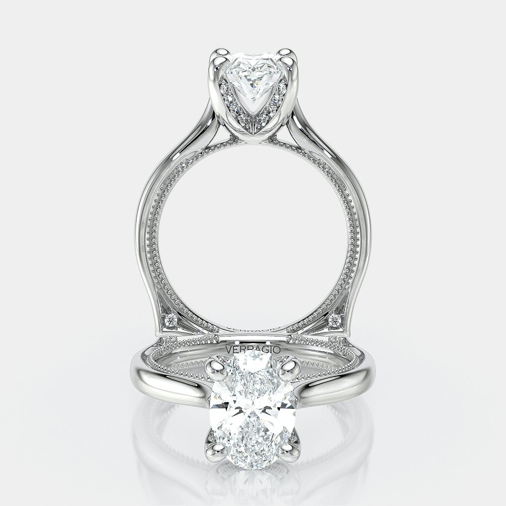 Oval Solitaire Platinum Engagement Ring - VNG-2207