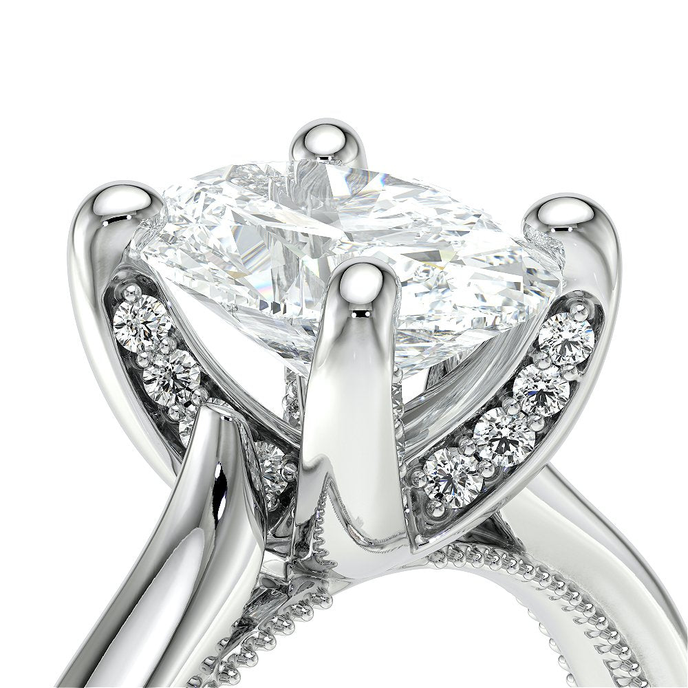 Oval Solitaire Platinum Engagement Ring - VNG-2207