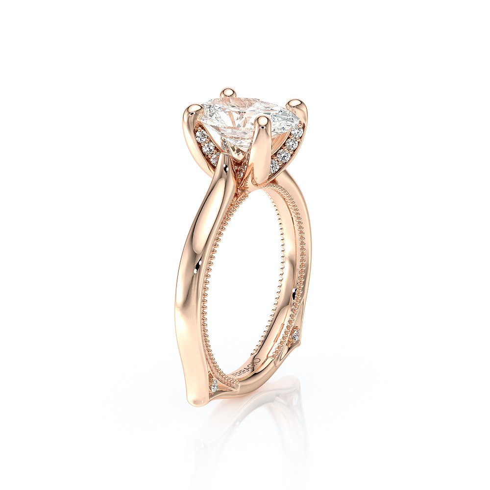 Oval Solitaire 18K Rose Gold Engagement Ring - VNG-2207