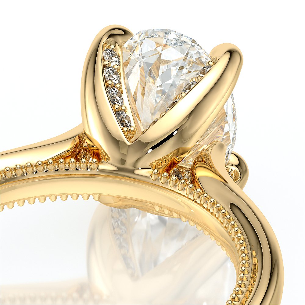 Oval Solitaire 14K Yellow Gold Engagement Ring - VNG-2207