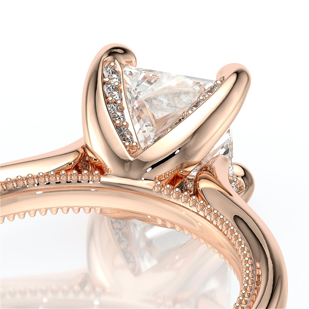 Princess Solitaire 14K Rose Gold Engagement Ring - VNG-2207