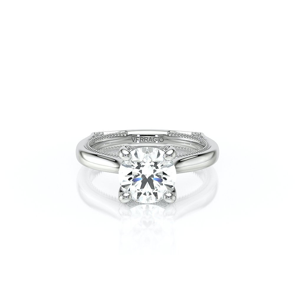 Round Solitaire Platinum Engagement Ring - VNG-2207