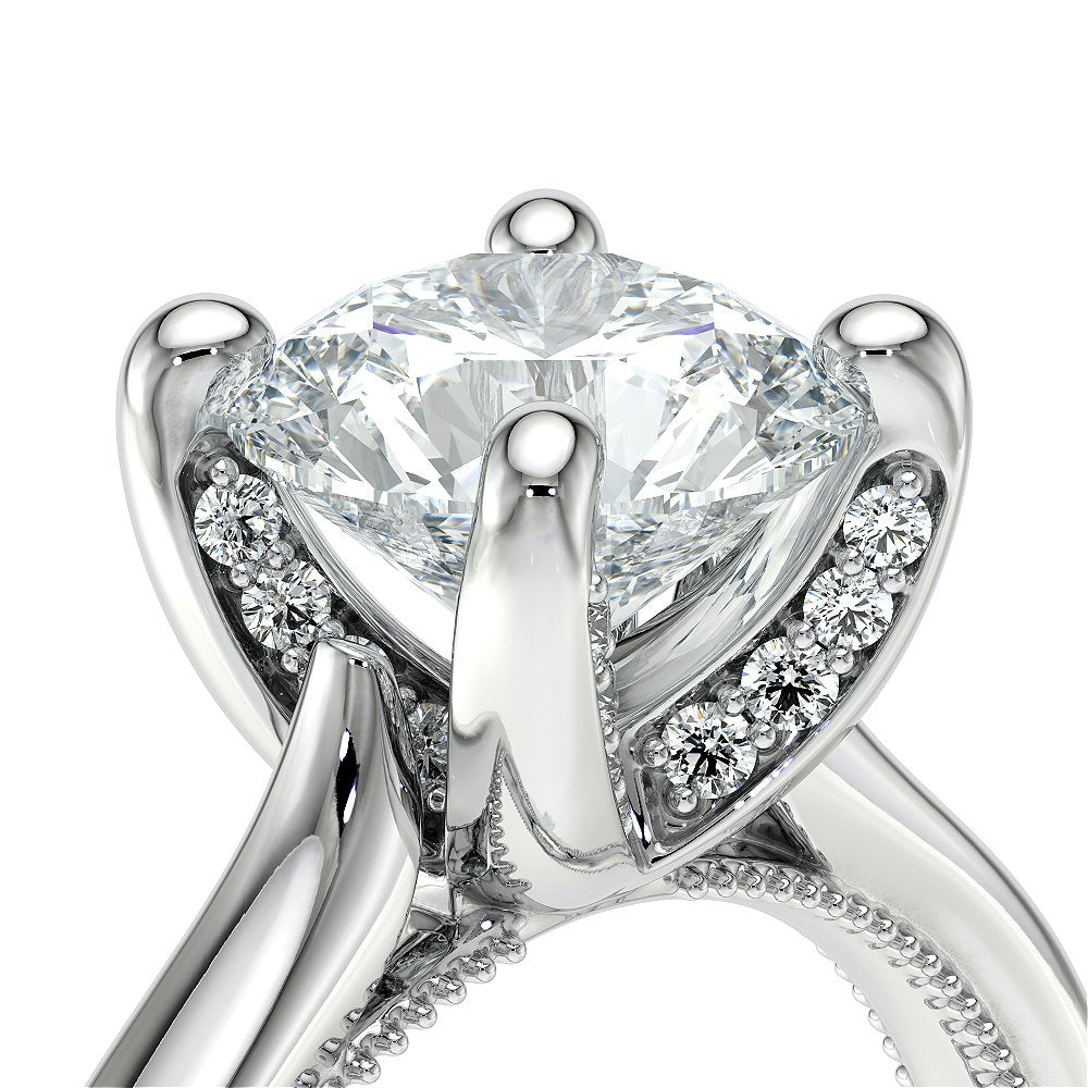 Round Solitaire 18K White Gold Engagement Ring - VNG-2207
