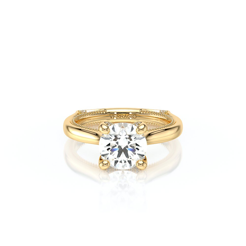 Round Solitaire 14K Yellow Gold Engagement Ring - VNG-2207