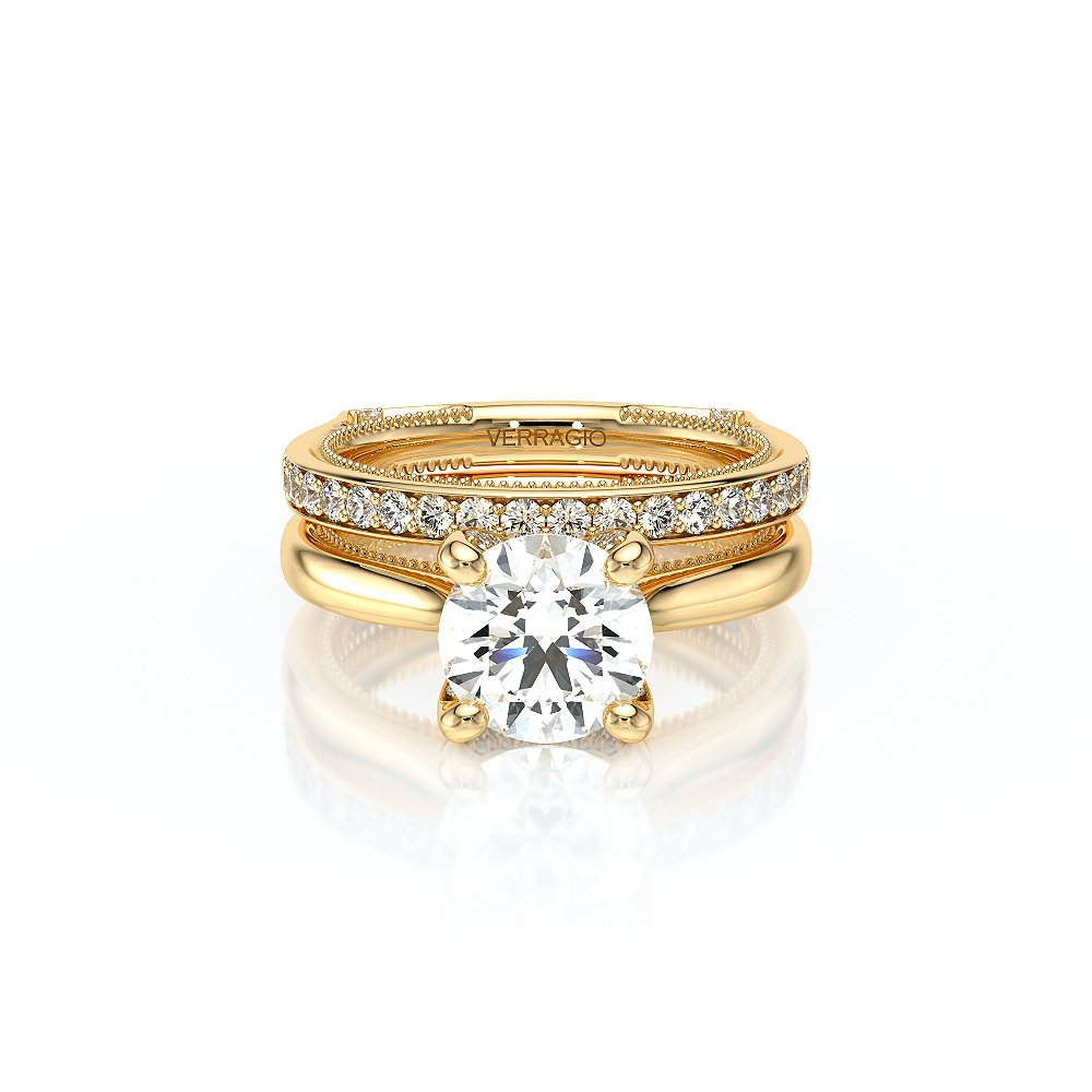 Round Solitaire 18K Yellow Gold Engagement Ring - VNG-2207