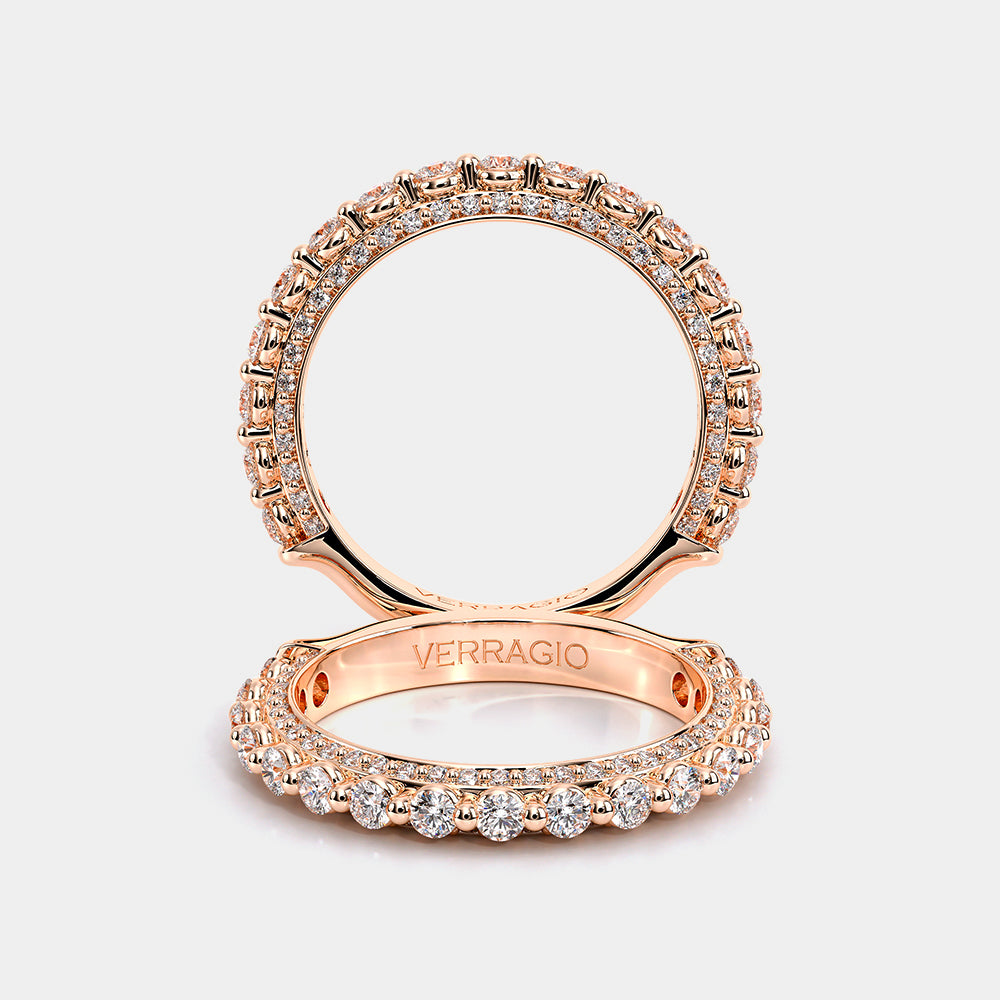 Modern Diamond Wedding Ring 18k Rose Gold - CTR-0488