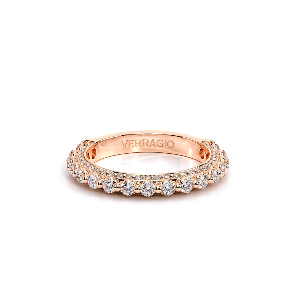 Modern Diamond Wedding Ring 18k Rose Gold - CTR-0488