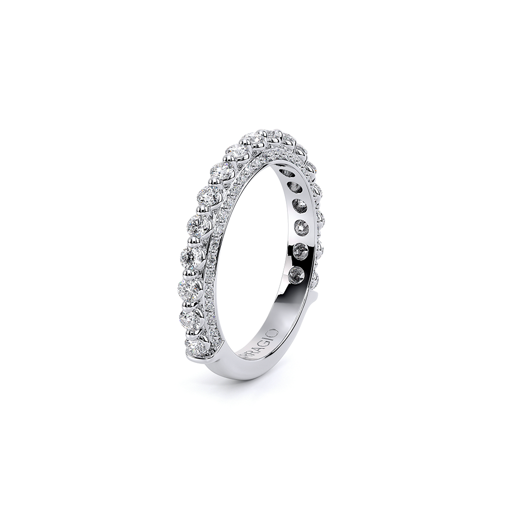 Modern Diamond Wedding Ring 18k White Gold - CTR-0488