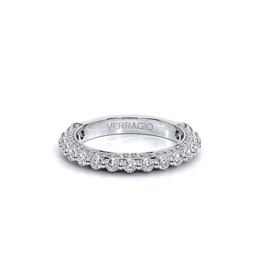 Modern Diamond Wedding Ring 18k White Gold - CTR-0488