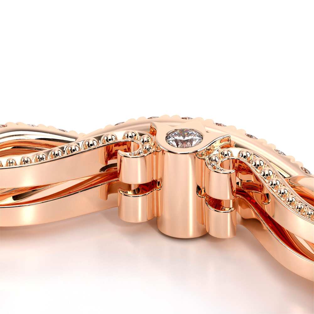 Vintage Diamond Accent Wedding Ring 18k Rose Gold - INS-7060