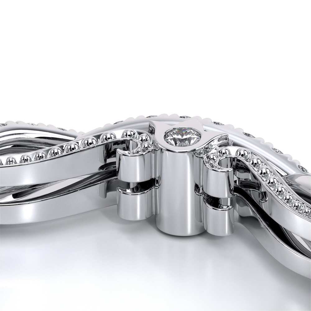 Vintage Diamond Accent Wedding Ring 18k White Gold - INS-7060